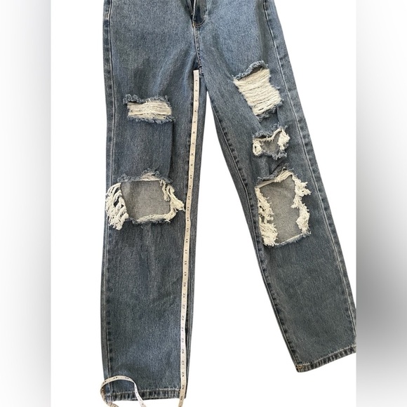 RSQ Distressed Blue Women's high rise baggy jeans size 25 - Picture 4 of 7